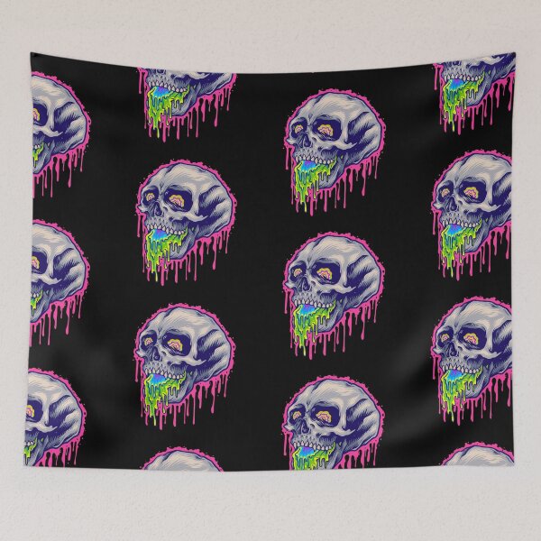 Item preview, Psychedelic Scary colorful stone Skull Melting Illustrations designed and sold by MYZAK HRM.