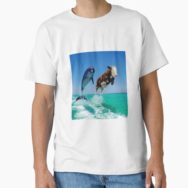 Item preview, Cow swimming with Dolphin designed and sold by teaisfantastic.