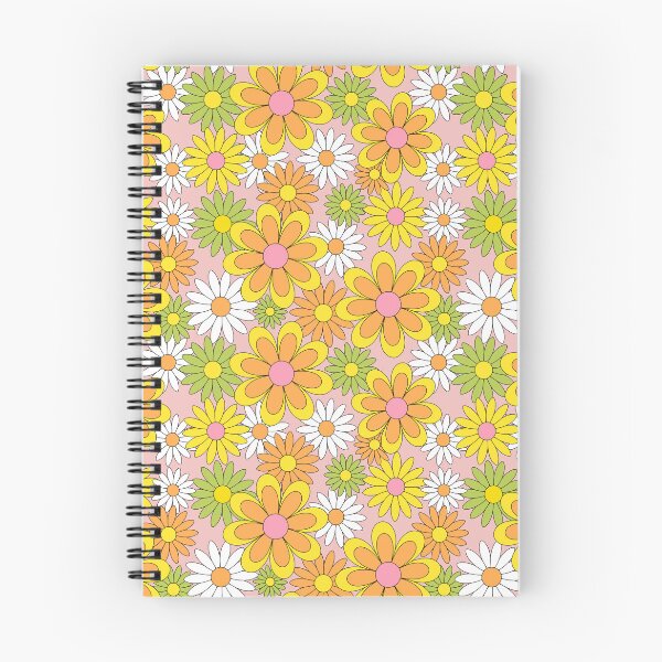 Item preview, Vintage 70s Flower Power Orange, Pink & Yellow Retro Daisy designed and sold by emilyretro.