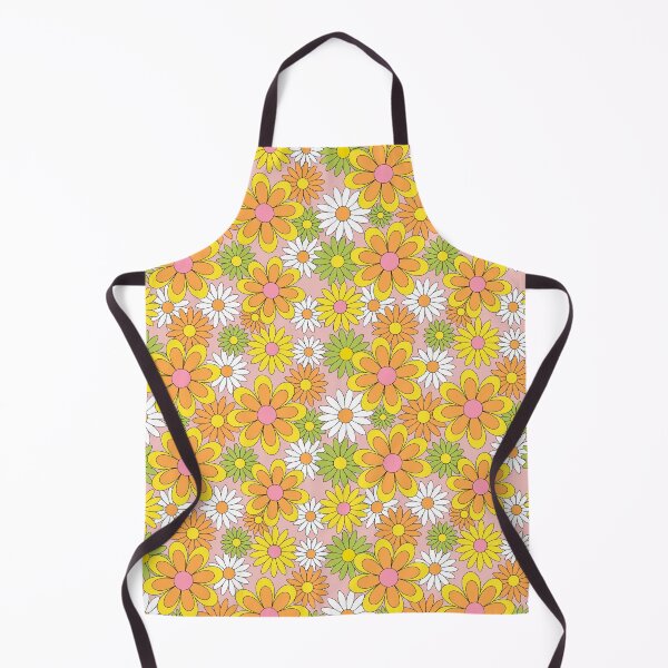 Item preview, Vintage 70s Flower Power Orange, Pink & Yellow Retro Daisy designed and sold by emilyretro.