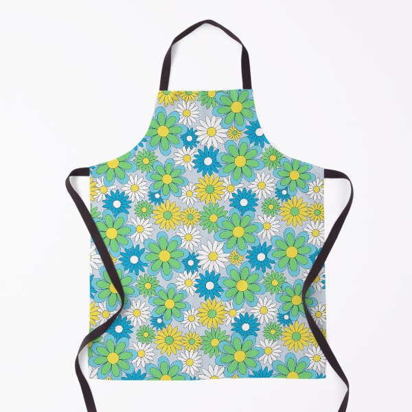 Item preview, Vintage 70s Flower Power Blue, Green & Yellow Retro Daisy designed and sold by emilyretro.