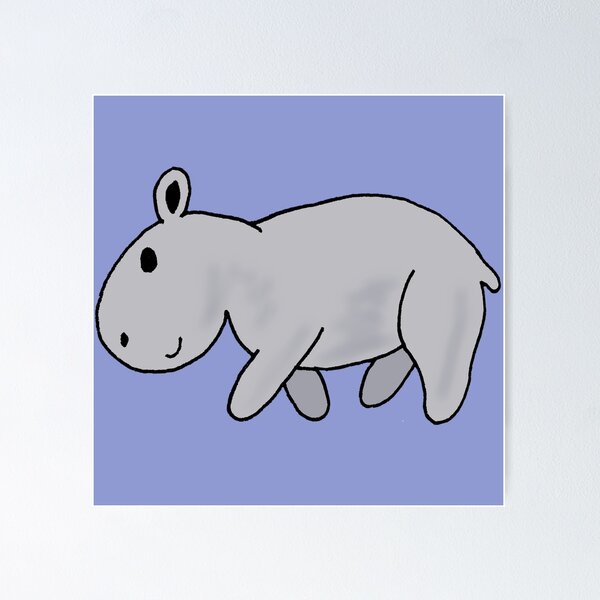 Item preview, Cute hippo walking designed and sold by MumWolf-Doodles.