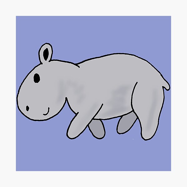 Item preview, Cute hippo walking designed and sold by MumWolf-Doodles.