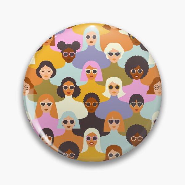 Item preview, Human Diversity Retro Faces Pattern designed and sold by CuteTrendyFinds.