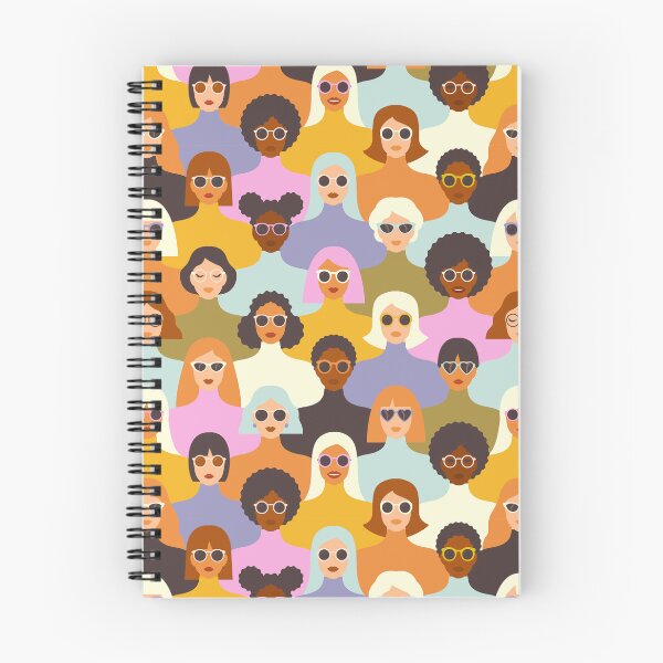 Artikelvorschau, Human Diversity Retro Faces Pattern entworfen und verkauft von CuteTrendyFinds.