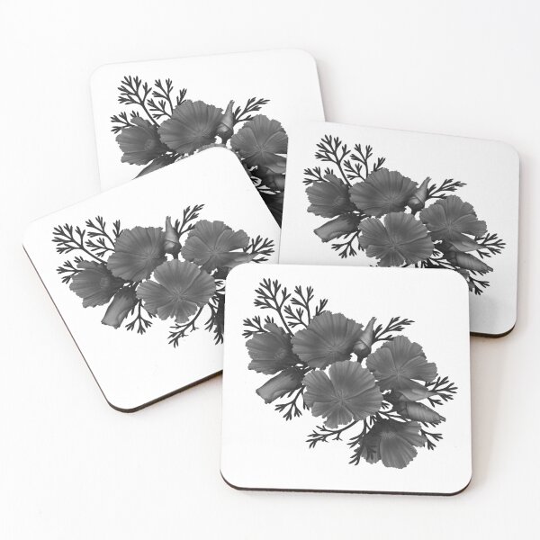 Item preview, California Poppies Black and White designed and sold by Violet Eugene.