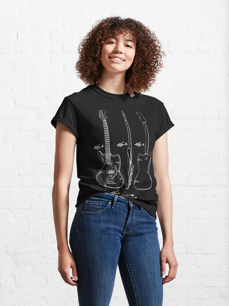 Thumbnail 4 of 7, Classic T-Shirt, Guitar Patent Drawing (fj1-2022-09) designed and sold by Regal-Music.