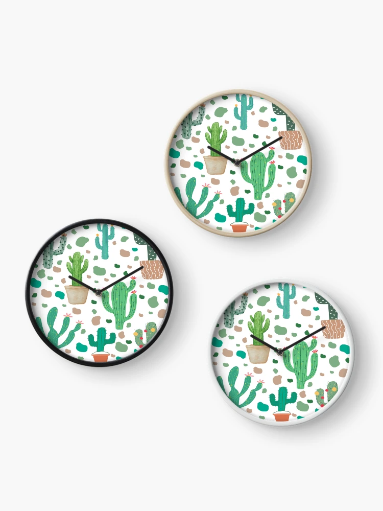 Thumbnail 3 of 4, Clock, Pattern cactus designed and sold by Laylasky.