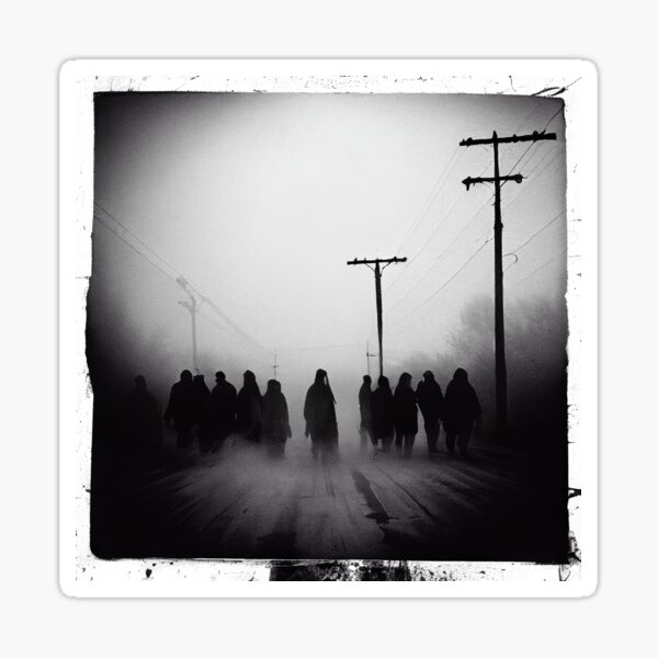 Item preview, Cult walking down a foggy street in Salem.  designed and sold by Quainphoto.