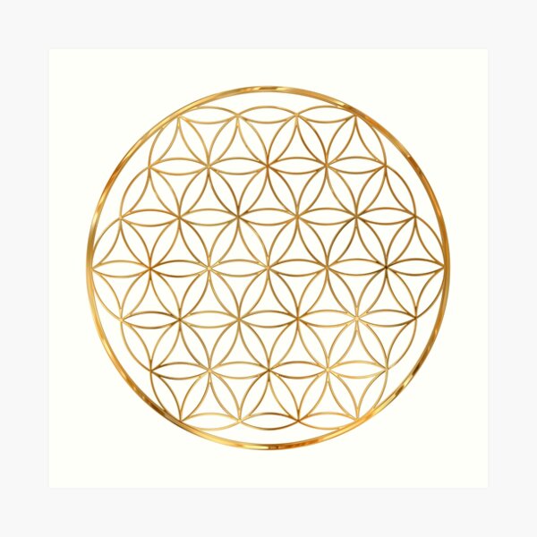 Flower of Life, sacred circle geometry Art Print