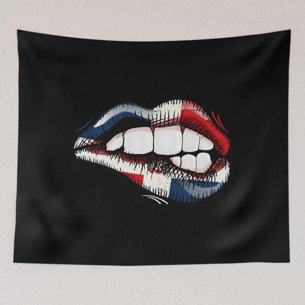 Artikelvorschau, Sexy beißende Lippen Dominikanische Flagge Dominikanische Liebe, taillierter V-Ausschnitt entworfen und verkauft von sroyamirzadh.