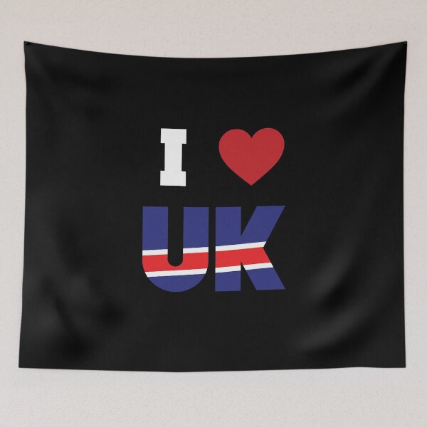Item preview, I Love UK, Red Heart with United Kingdom Flag designed and sold by Hamza Gourram.