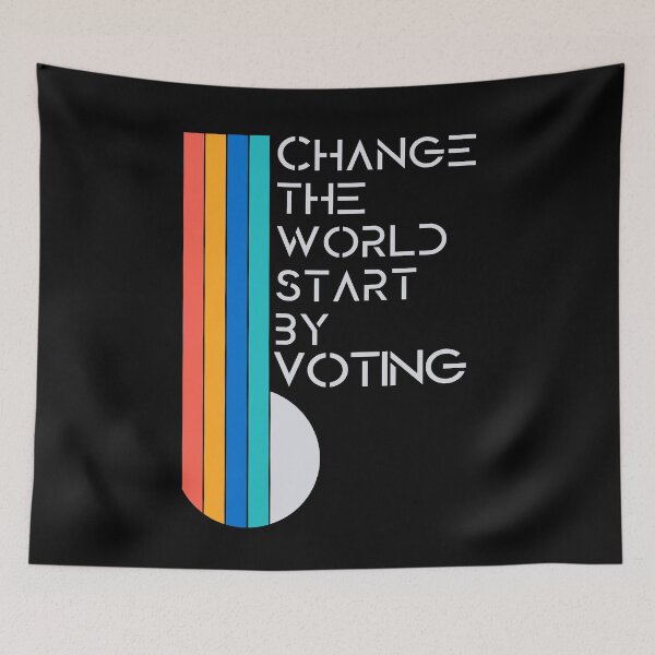 Item preview, Change the World Start By Voting - Vintage Retro Design designed and sold by jamie Omahen.