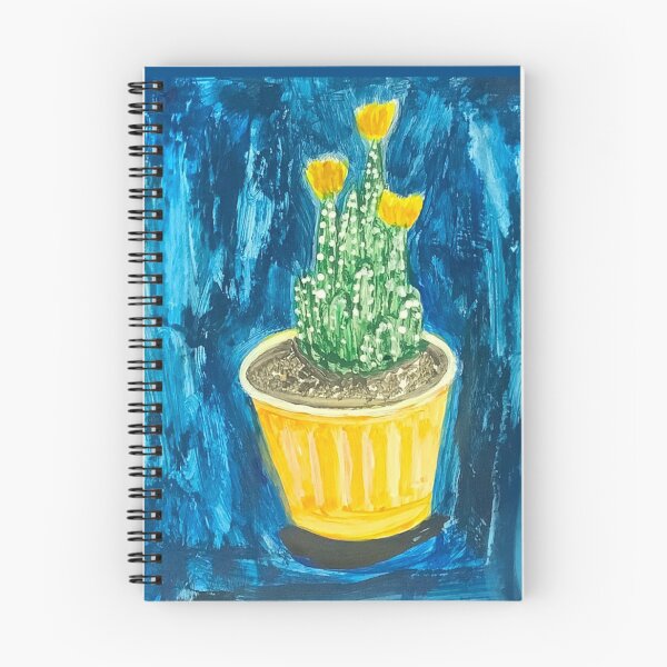 Item preview, Gouache cactus with yellow flowers designed and sold by altairaleon.