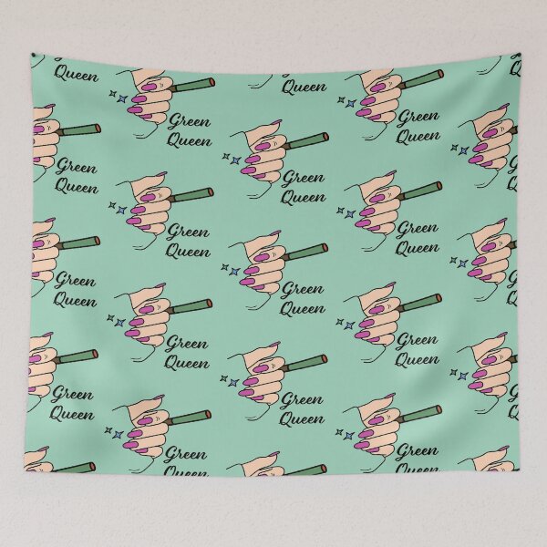 Item preview, Green Queen Weed Joint Woman With Hot Pink Nails Design - For Stoners/Smoker Girls 420/Weed/Marijuana/Cannabis/Pot Lovers designed and sold by SteamParliament.