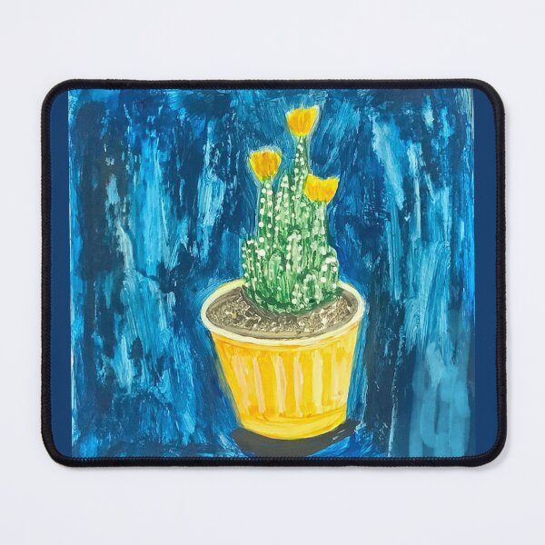 Item preview, Gouache cactus with yellow flowers designed and sold by altairaleon.