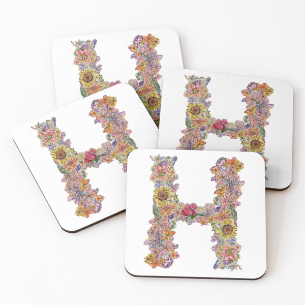Item preview, H Floral Initial designed and sold by Lenaartist.