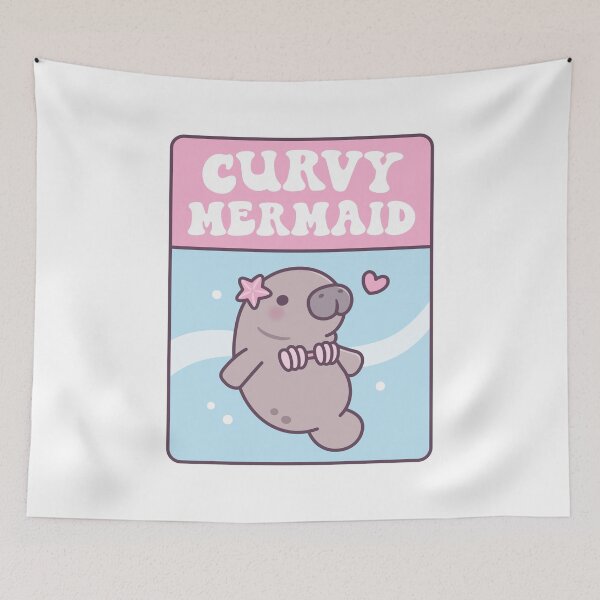 Item preview, Cute Manatee In Seashell Bikini Curvy Mermaid Funny designed and sold by rustydoodle.