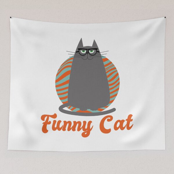 Item preview, Funny Cat Face With Funky Glasses designed and sold by Kunal Smart.