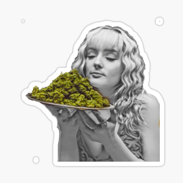 Hot Stoner Girl With Pound Of Weed Buds Design For Stoners Smoker