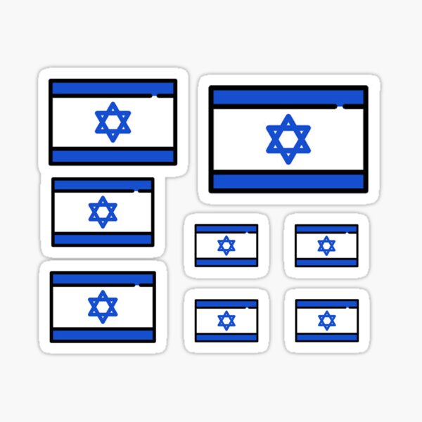 Item preview, Israel Flags - 8 stickers in one designed and sold by broadwaybound.