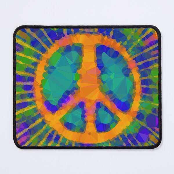 Item preview, Orange Blue Green Tie Dye Peace Sign designed and sold by Vicky Brago-Mitchell®.