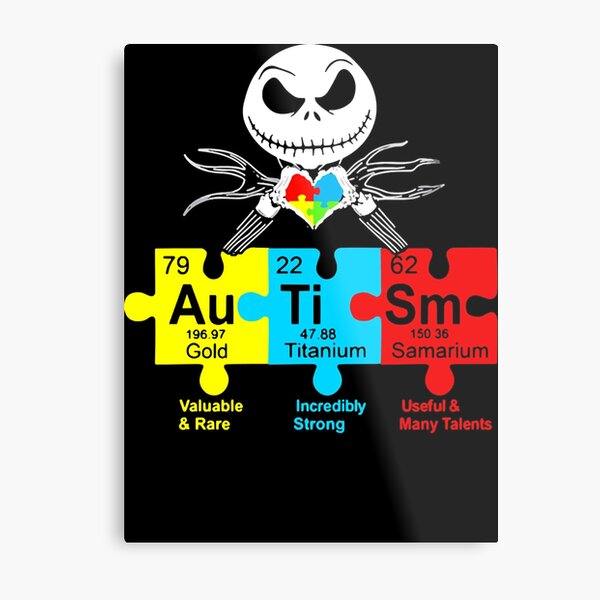 Jack Skellington Autism Periodic Table Shirt Metal Print