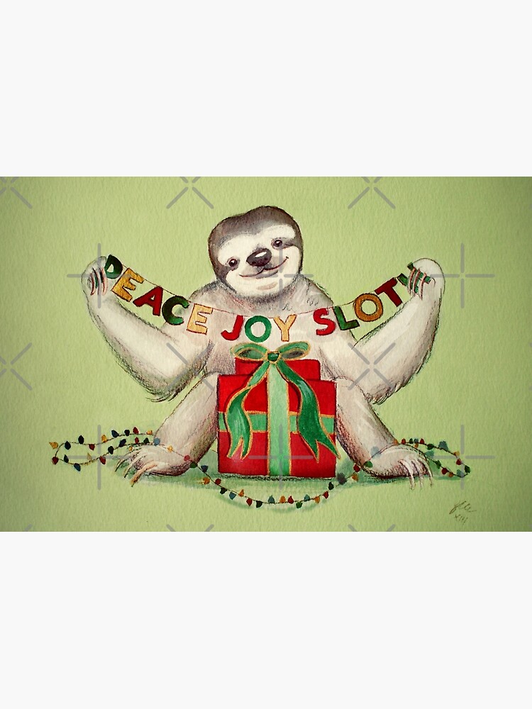 Thumbnail 3 of 3, Photographic Print, Christmas Sloth designed and sold by Sarah  Mac Illustration.