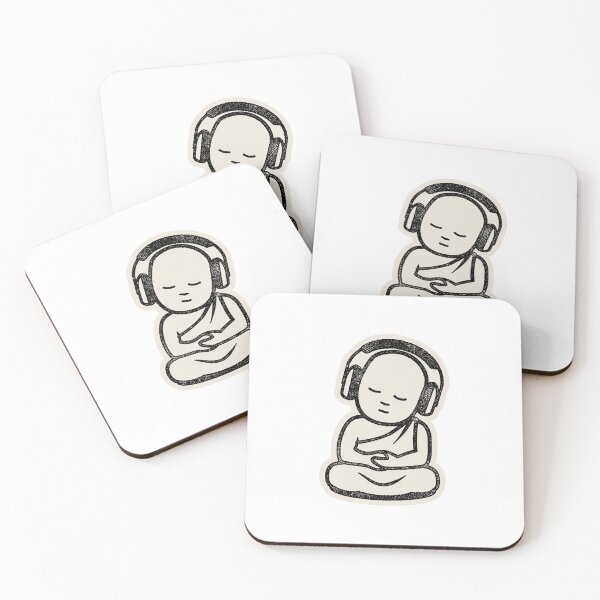 Item preview, Buddha Headphones - Buddhist Monk DJ Sticker designed and sold by ClaudioKopp.