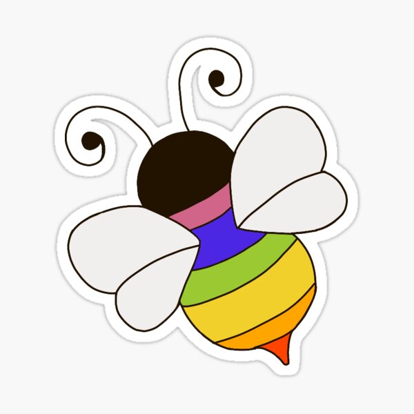 Rainbow Bee Stickers