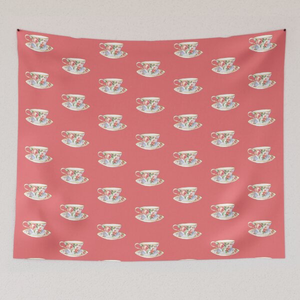 Item preview, Rose Floral Teacup Watercolor designed and sold by KimberlyShawArt.