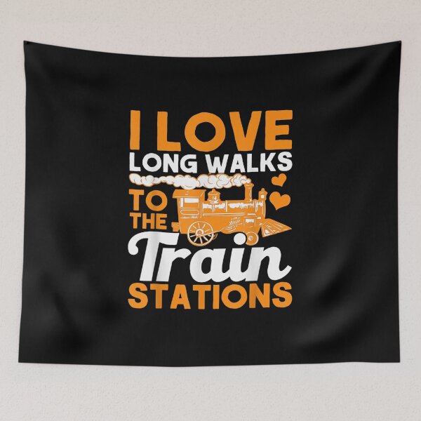 Item preview, I Love Long Walks To Train Stations Railroad Lovers Train designed and sold by Torokjakab.