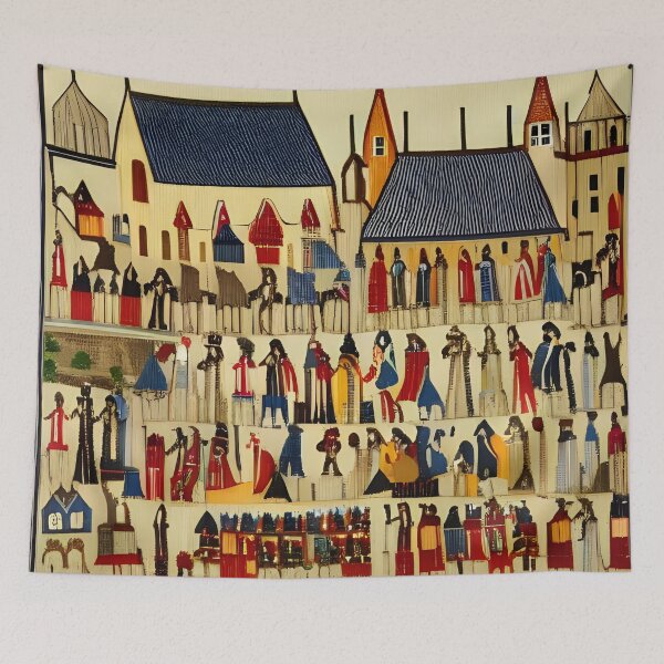 Item preview, Medieval Village designed and sold by IlluminatedPage.