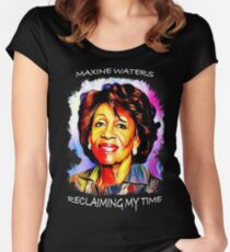 Tante Maxine Waters Colorful Portrait - Rückforderung meiner Zeit Tailliertes Rundhals-Shirt