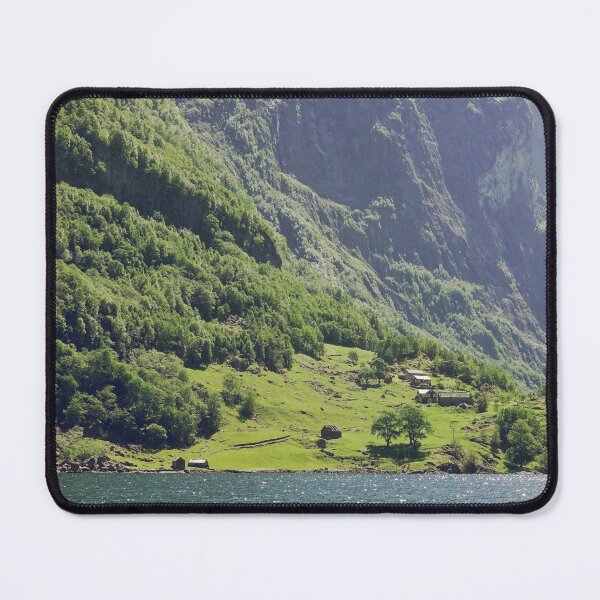 Item preview, Mountain Houses and Forests Along a Fjord Lake in Norway designed and sold by CarolinaReina.