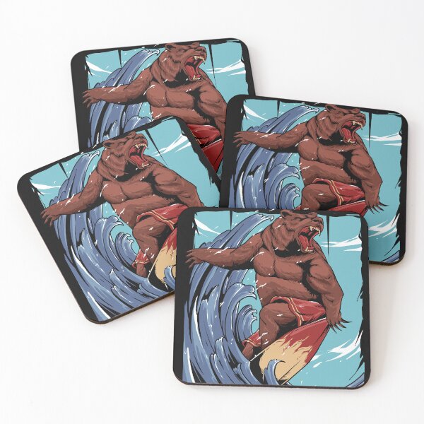 Item preview, bear surfing in the summer designed and sold by azzadotartwork.