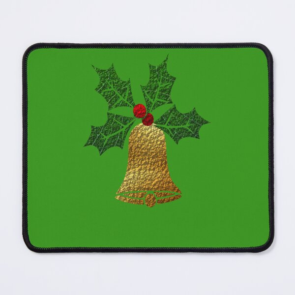 Item preview, Gold Bell Ornament with holly, designed and sold by aldona.