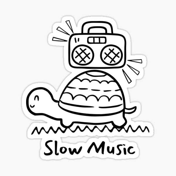 slow-music-sticker-for-sale-by-reypr-redbubble