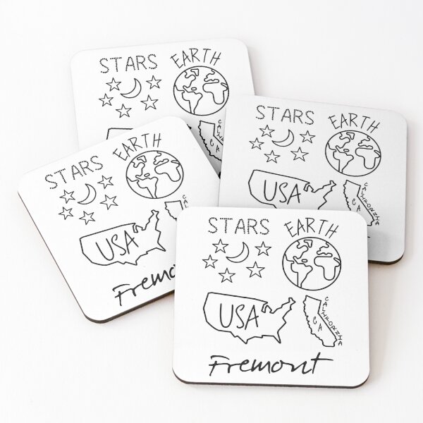 Item preview, Fremont California USA Earth Stars Black Text and Design designed and sold by artfulnotebook.