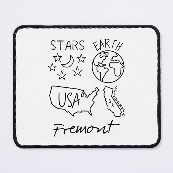 Item preview, Fremont California USA Earth Stars Black Text and Design designed and sold by artfulnotebook.