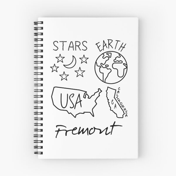 Item preview, Fremont California USA Earth Stars Black Text and Design designed and sold by artfulnotebook.