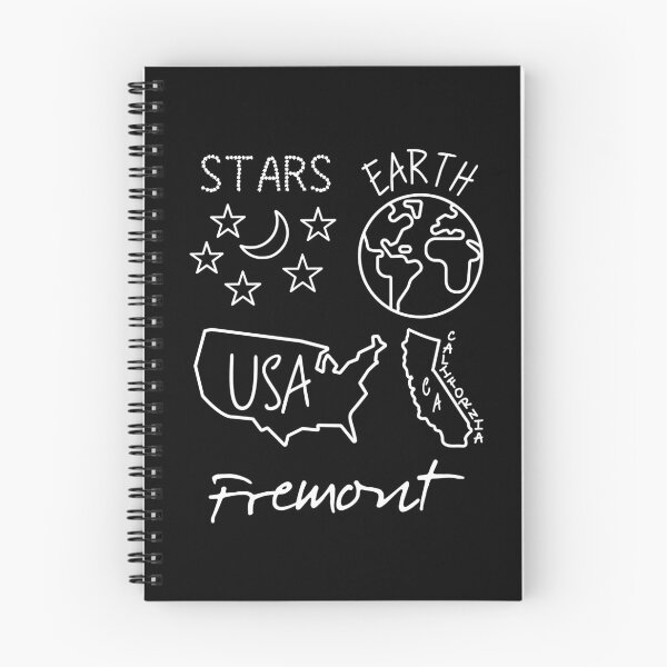 Item preview, Fremont California USA Earth Stars White Text and Design designed and sold by artfulnotebook.