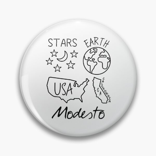 Item preview, Modesto California USA Earth Stars Black Text and Design designed and sold by artfulnotebook.