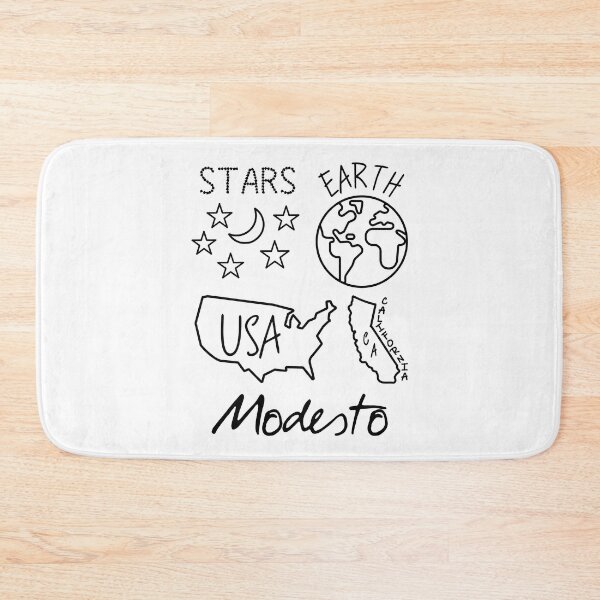 Item preview, Modesto California USA Earth Stars Black Text and Design designed and sold by artfulnotebook.