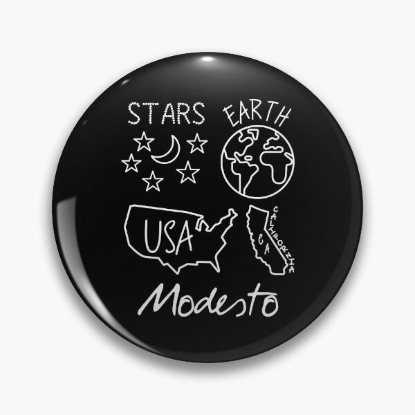 Item preview, Modesto California USA Earth Stars White Text and Design designed and sold by artfulnotebook.