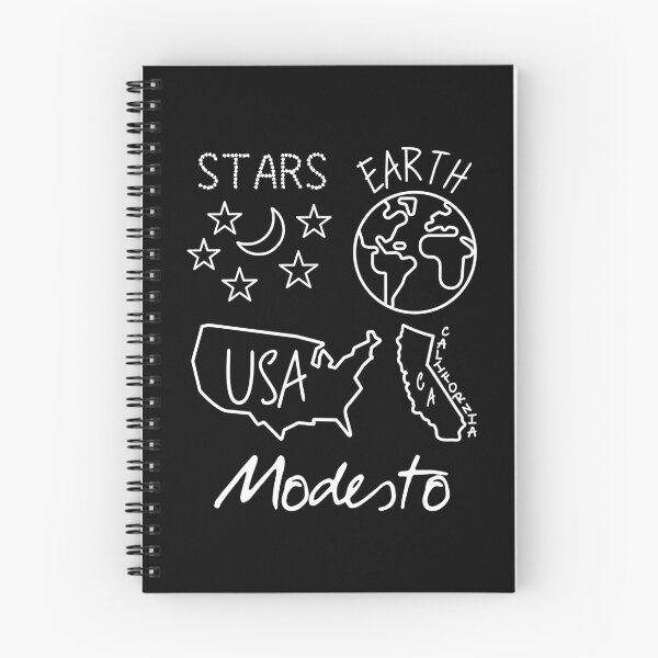 Item preview, Modesto California EE. UU. Tierra Estrellas Texto blanco y diseño designed and sold by artfulnotebook.