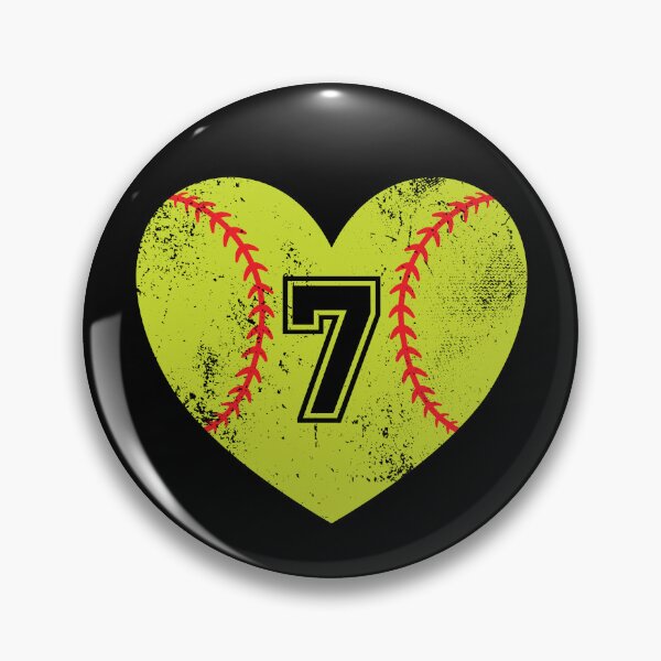 Item preview, Softball Heart Jersey Number 7 designed and sold by AdventureTee.