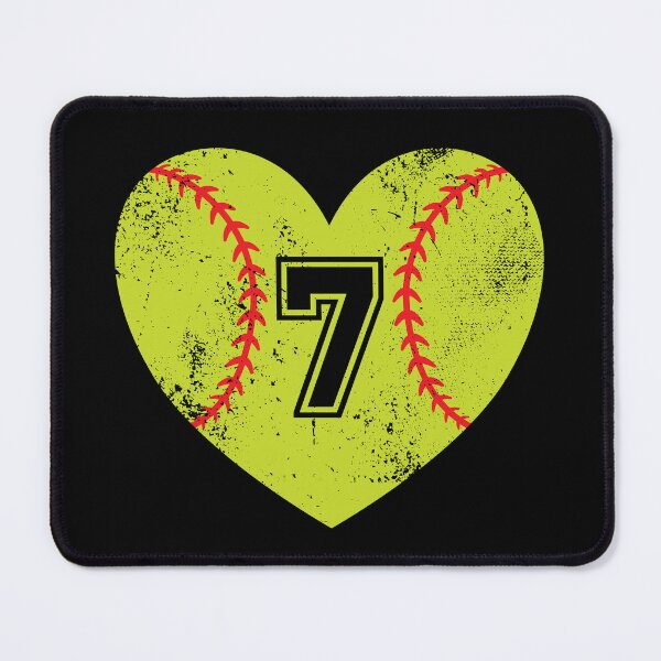 Item preview, Softball Heart Jersey Number 7 designed and sold by AdventureTee.