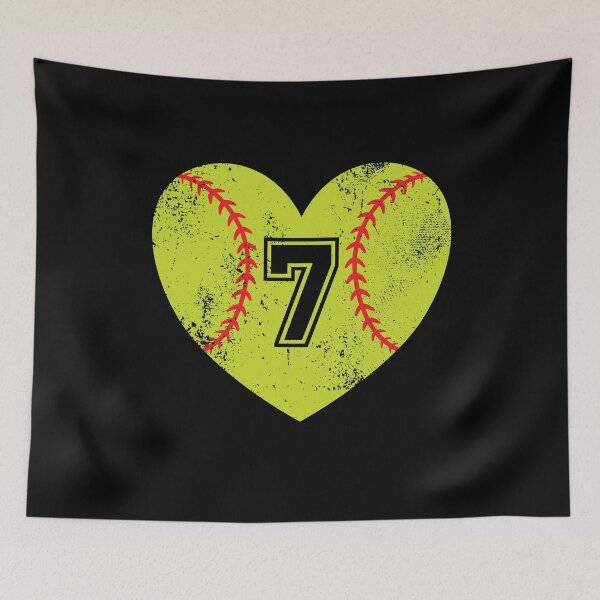Item preview, Softball Heart Jersey Number 7 designed and sold by AdventureTee.