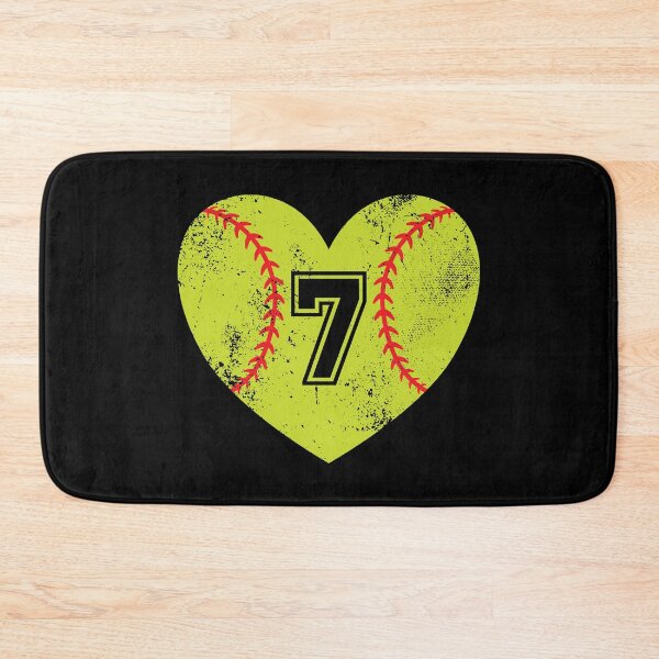 Item preview, Softball Heart Jersey Number 7 designed and sold by AdventureTee.